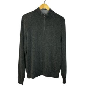 Dunning Golf All-season Quarter Zip Sweater Cashmere Blend Grey Men's Medium